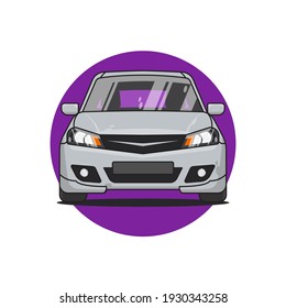 Hatchback modern car front view, vector illustration