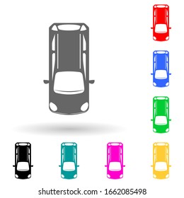 hatchback multi color style icon. Simple glyph, flat vector of transport view from above icons for ui and ux, website or mobile application
