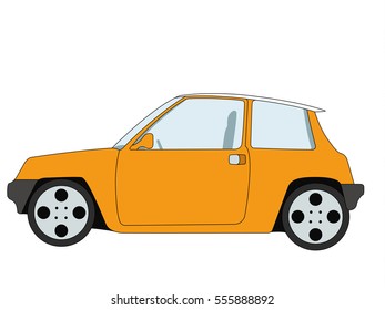 Hatchback orange vector illustration isolated
