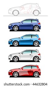 Hatchback. part of my collections  of Car body style. Simple gradients only - no gradient mesh
