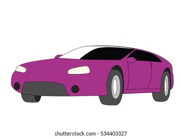 Hatchback purple vector illustration isolated