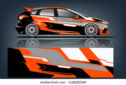 Hatchback racing car wrap vinyil and decal