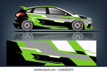 Hatchback racing car wrap vinyil and decal