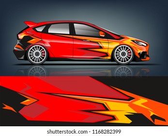 Hatchback racing car wrap vinyil and decal