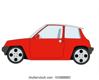 Hatchback red vector illustration isolated no background