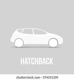 Hatchback Sample Car Icon Isolated Vector illustration