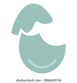 Hatched duck egg flat color icon for app and websites