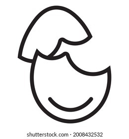 Hatched duck egg line art icon for app and website