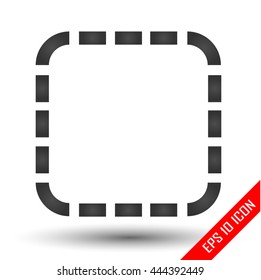 HAtched frame icon. Stroke frame sign. Simple flat logo of stroke frame on white background. Vector illustration.