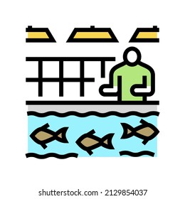 hatcheries salmon color icon vector. hatcheries salmon sign. isolated symbol illustration