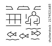 hatcheries salmon line icon vector. hatcheries salmon sign. isolated contour symbol black illustration