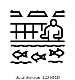 hatcheries salmon line icon vector. hatcheries salmon sign. isolated contour symbol black illustration