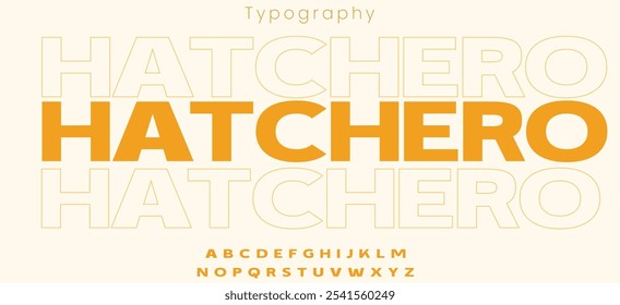 Hatchero minimal alphabet. dynamic futuristic font, minimalist type for modern sport logo and shopping logo.. Vector typeset