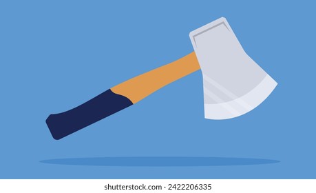 Hatchet axe - Classic scout hand hatchet tool in flat design, side view vector illustration