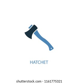 Hatchet concept 2 colored icon. Simple blue element illustration. Hatchet concept symbol design from Camping set. Can be used for web and mobile UI/UX