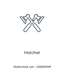 Hatchet concept line icon. Linear Hatchet concept outline symbol design. This simple element illustration can be used for web and mobile UI/UX.