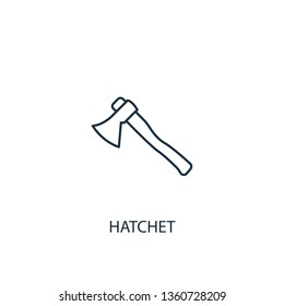 hatchet concept line icon. Simple element illustration. hatchet concept outline symbol design. Can be used for web and mobile UI/UX