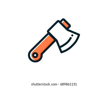 hatchet for firewood flat icon