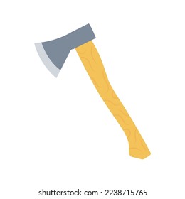 Hatchet Flat Illustration. Clean-Design-Element auf einfarbigem Hintergrund