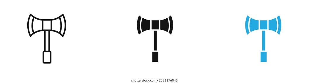 Hatchet icon black white vector outline