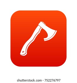 Hatchet icon digital red for any design isolated on white vector illustration