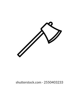 Logotipo lineal del icono del hacha aislado