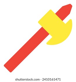 Hatchet icon or logo illustration flat color style