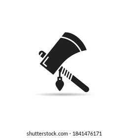 icono de hatchet en la ilustración del vector de fondo blanco