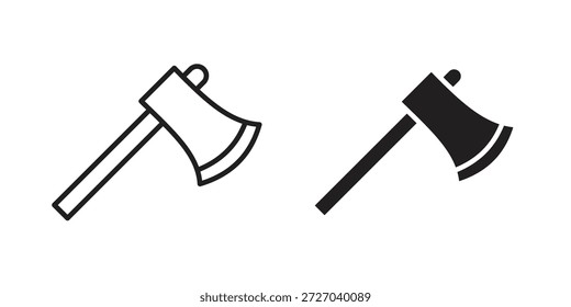 Icono de hacha sobre fondo blanco. Icono de Vector de acciones