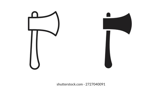 Icono de hacha sobre fondo blanco. Icono de Vector de acciones