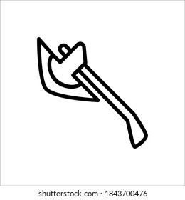hatchet icon outline style. vector