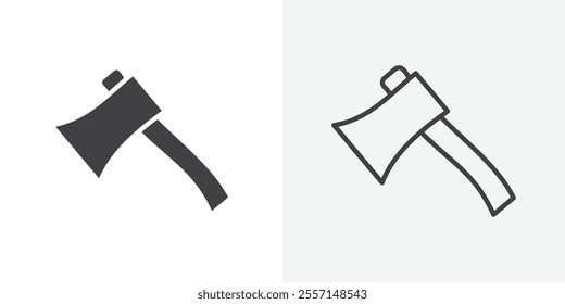 Hatchet icon. outlined vector style.