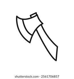 Hatchet icon Simple thin line flat symbol