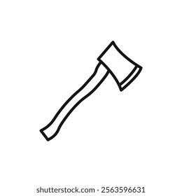 Hatchet icon Simple thin line flat symbol