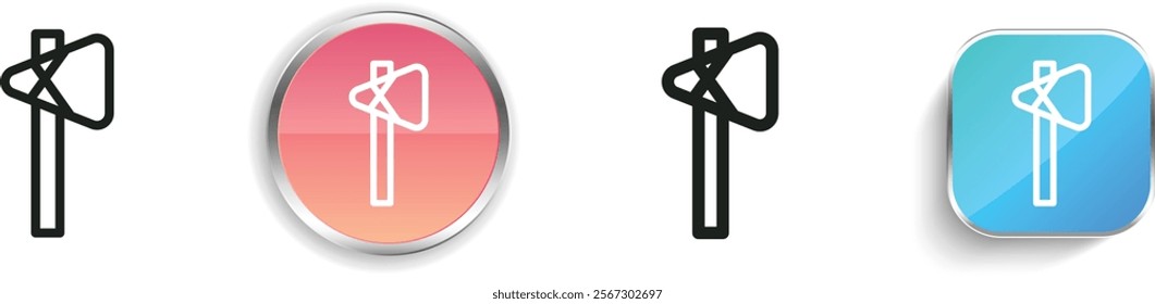 hatchet icon. Thin Linear, Regular and Button Style Design Isolated On White Background