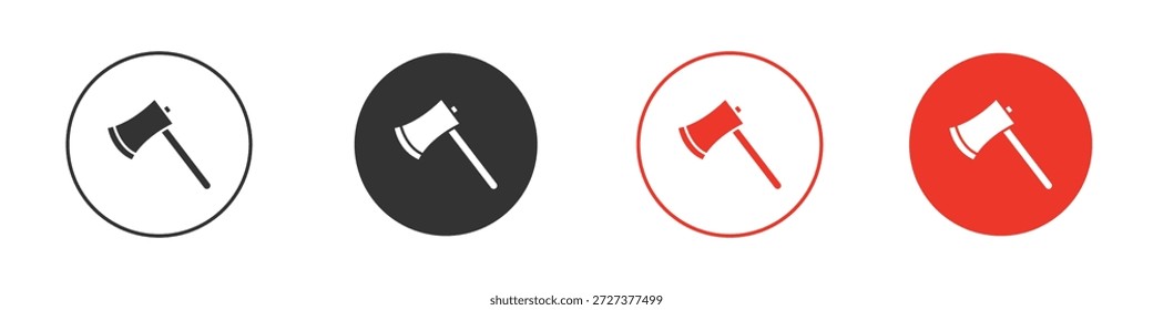 Icono de hacha para ui o ux aislado en blanco para el App móvil, editable