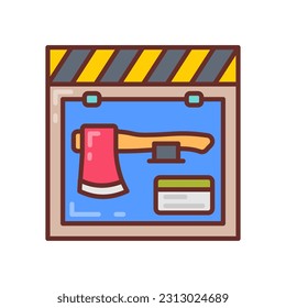 Hatchet icon in vector. Illustration