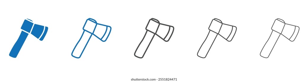 Colección de conjunto de Vector de icono de hacha para Web
