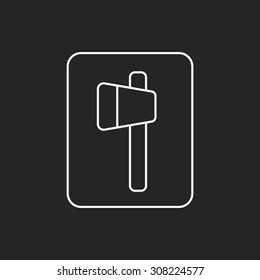 Hatchet line icon