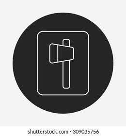 Hatchet line icon