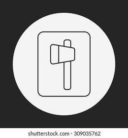 Hatchet line icon
