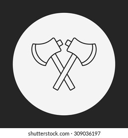 Hatchet line icon