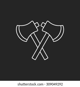 Hatchet line icon