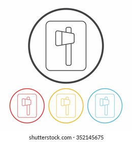 Hatchet line icon