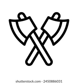 hatchet line icon illustration vector graphic. Simple element illustration vector graphic, suitable for app, websites, and presentations isolated on white background