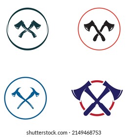 Hatchet logo with vector design concept.