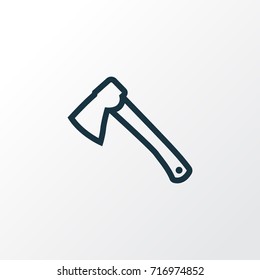 Hatchet Outline Symbol. Premium Quality Isolated Axe Element In Trendy Style.