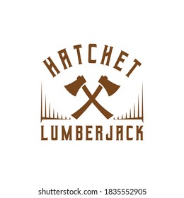 Hatchet Silhouette Vintage Logo Design Vector