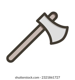Hatchet Thick Line Filled Colors For Personal And Commercial Use.
