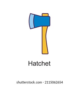 Hatchet vector Filled Outline Icon Design illustration. Home Improvements Symbol on White background EPS 10 File